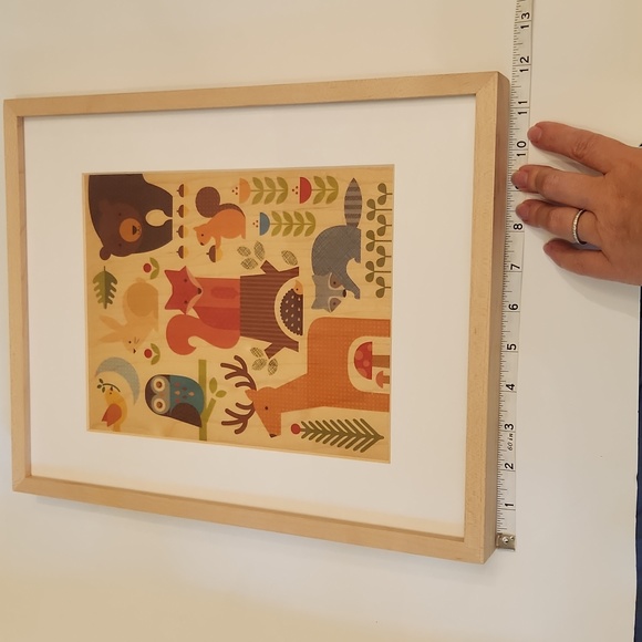 Petit Collage nursery decor animals printed on wood w/wood frame - Picture 5 of 5